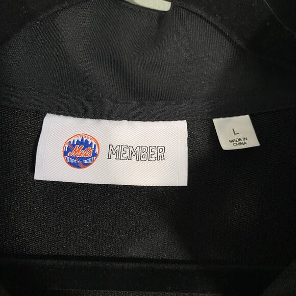 MLB New York Mets Black Member Only Quarter Zip Pullover Top Size L - Picture 7 of 10